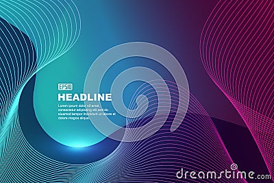 Create abstract vector backgrounds with colorful wavy lines and gradient fluid Vector Illustration